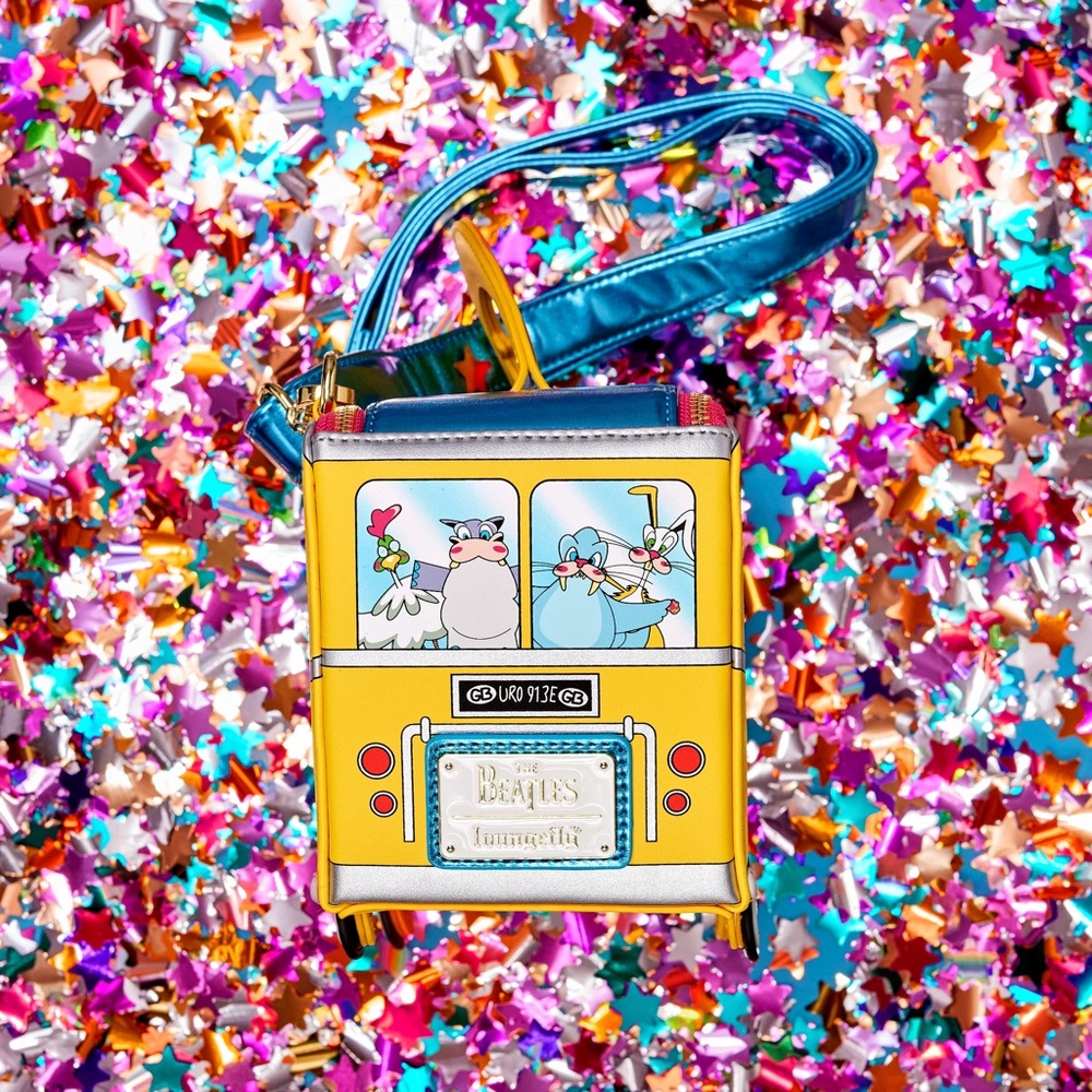 The Beatles x Loungefly Magical Mystery Tour Bus Crossbody Bag GLOW IN THE DARK - Picture 7 of 9